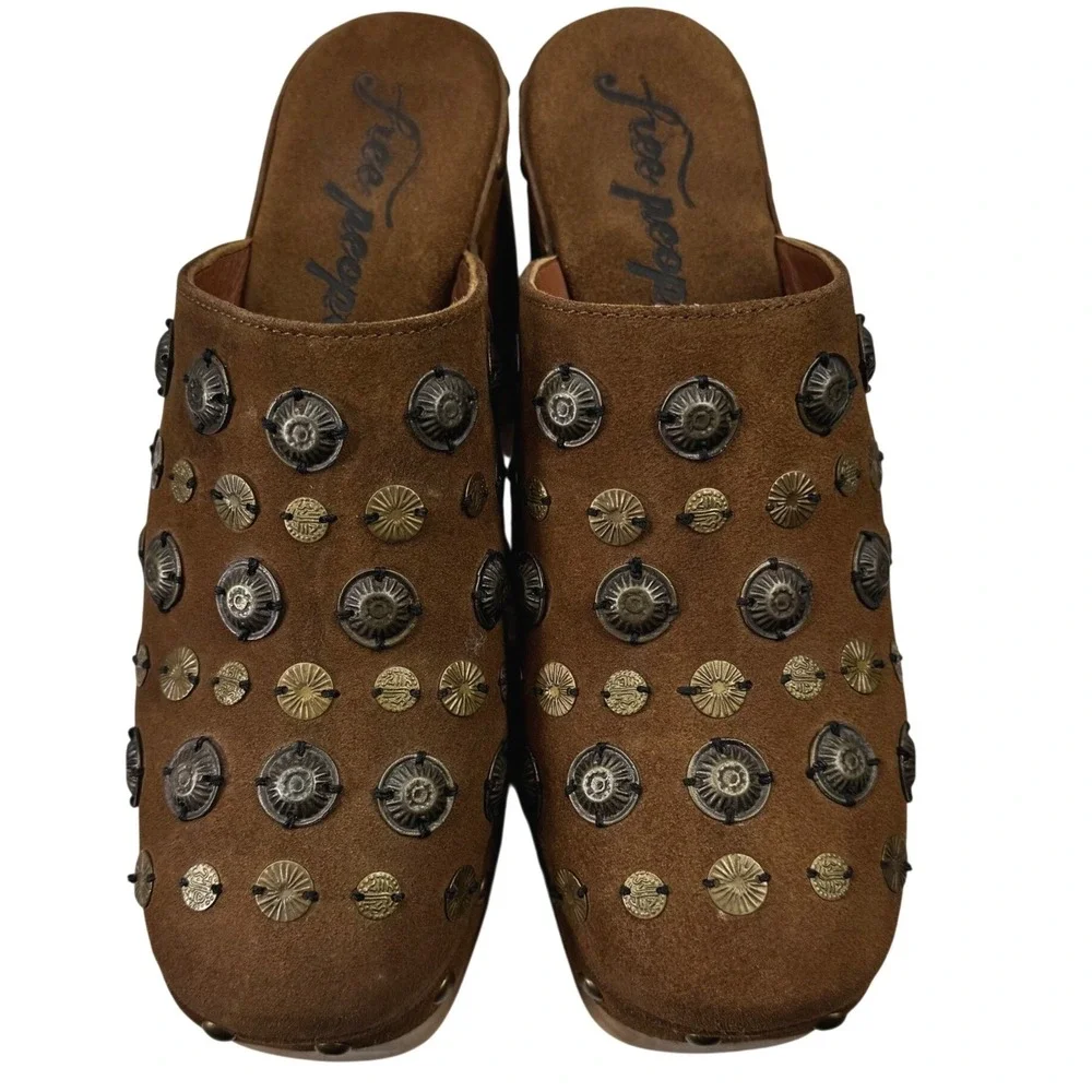 Free People Tan Studded Clogs - Picture 7 of 16